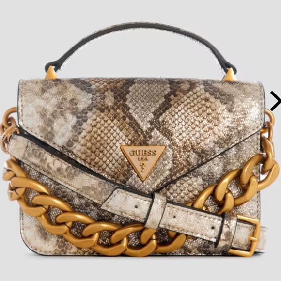 #30 Guess Metallic Python Mini Satchel - Picture 1 of 8